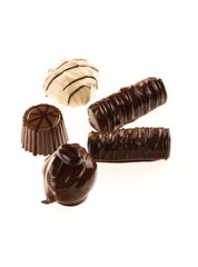 Assorted Dark, Milk and White Chocolate Candies / Pralines