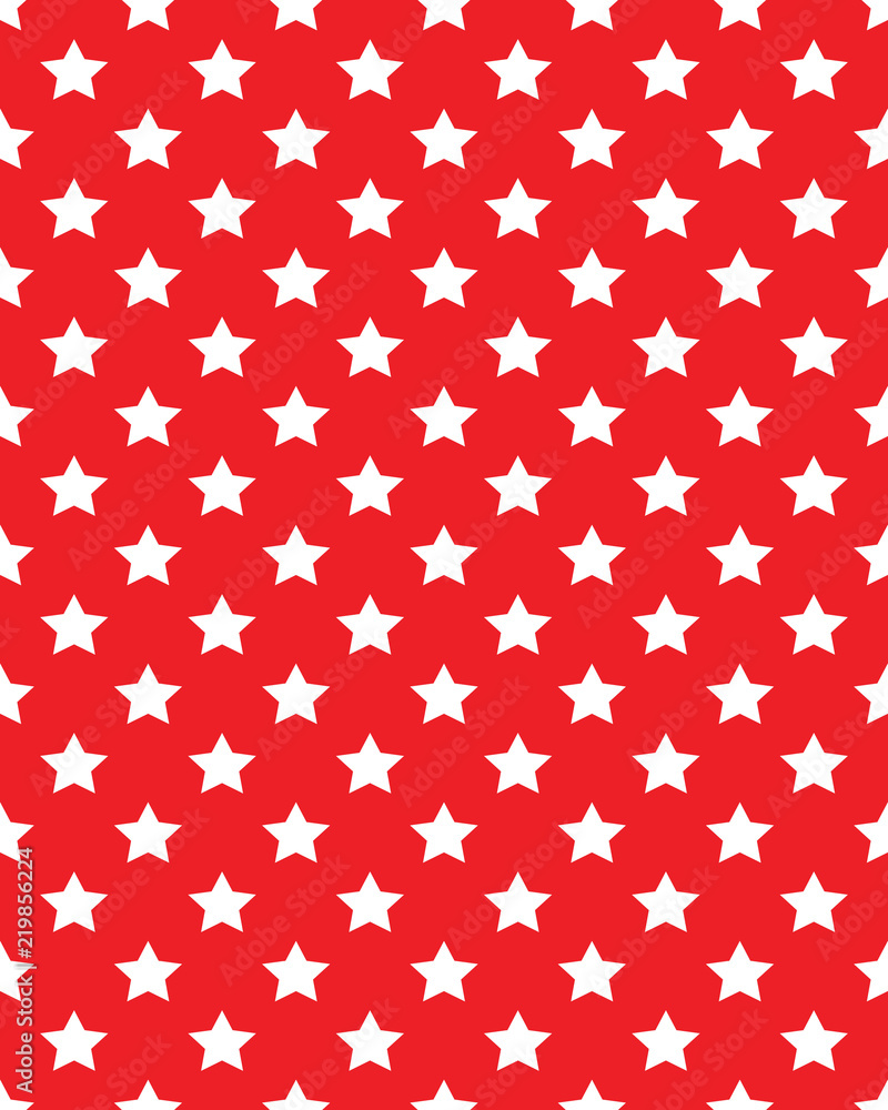 Wall mural seamless stars with diagonal lines red pattern