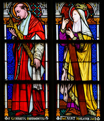 Stained Glass of Charles Borromeo and St Helen