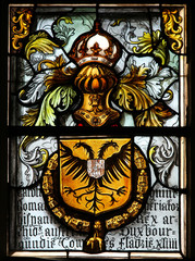 Stained Glass in Bruges - Double Headed Eagle