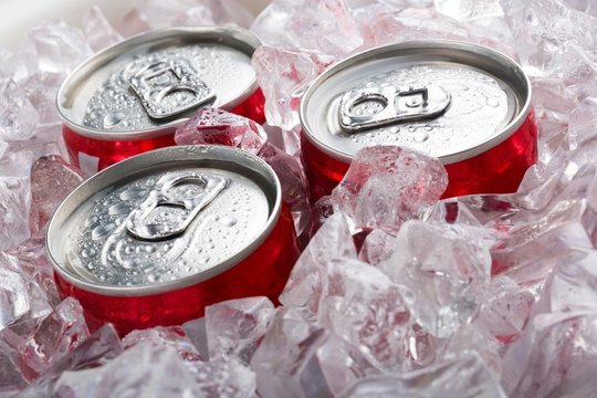 Soda Cans In Ice