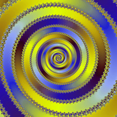Energy Mandala in yellow and blue Colors