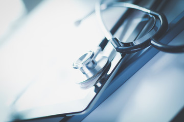 Two happy smiling young medical people handshaking at office. Doctors. Teamwork