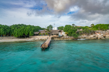 sailing around the west coast of  Curacao Views in the caribbean