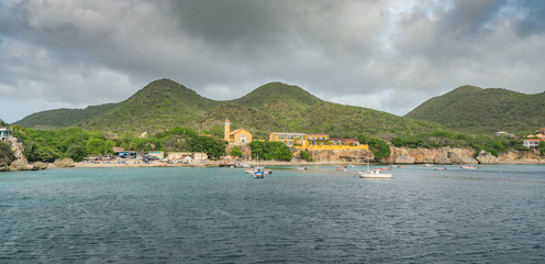 sailing around the west coast of  Curacao Views in the caribbean