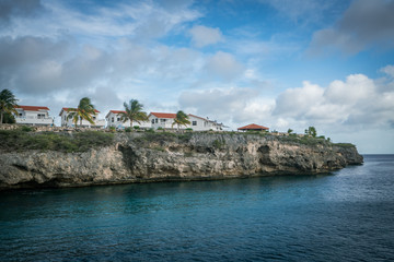 Fototapeta na wymiar sailing around the west coast of Curacao Views in the caribbean