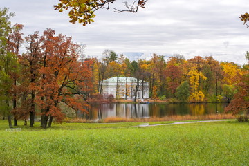 Golden Fall in Catherine park, Tsarskoe Selo Pushkin, Saint Petersburg, Russia
