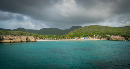 sailing around the west coast of  Curacao Views in the caribbean