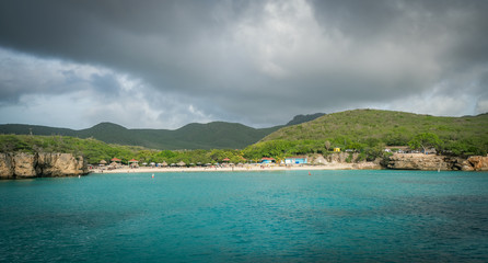 sailing around the west coast of  Curacao Views in the caribbean