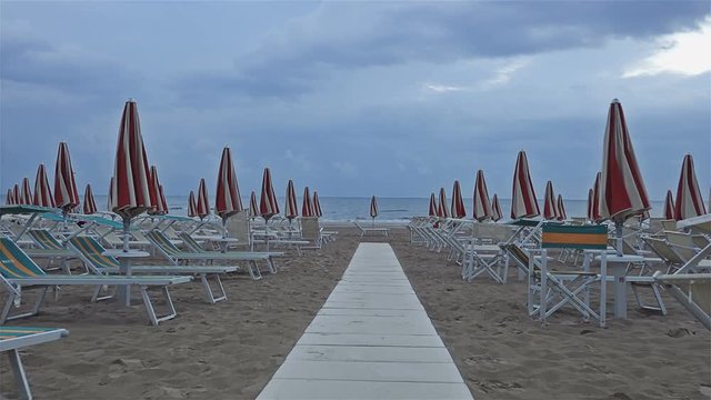 The summer is about to end. Senigallia beach, Italy.