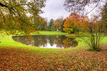 Golden Fall in Catherine park, Tsarskoe Selo (Pushkin), Saint Petersburg, Russia