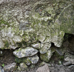 Old grunge old concrete wall. Scratched in an abandoned state and background for design. Stock Photo