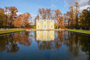Upper bath in Tsarskoe Selo in autumn, St. Petersburg, Russia