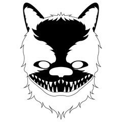 Isolated halloween werewolf mask