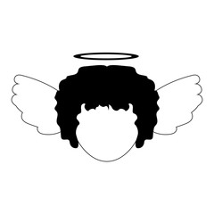 Isolated winged angel costume