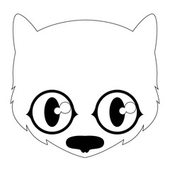 Isolated cute black cat avatar