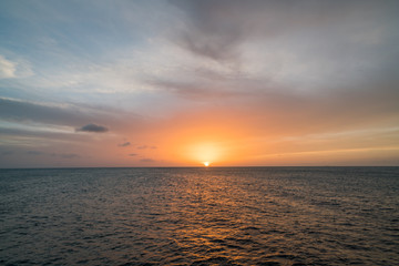 Fototapeta premium Sunset on a west coast sail Curacao Views in the caribbean