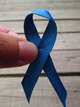 Blue ribbon symbolic of prostate cancer awareness campaign and men's health in November month