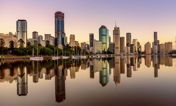 View of Brisbane over the river, Australia