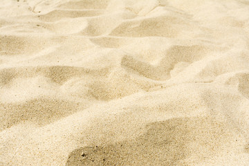 sand dunes, uneven surface of a sea beach with yellow fine sand, nature close-up abstract background