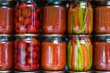 canned vegetables in cans for storage