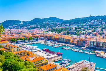 Aerial view of Port of Nice, France