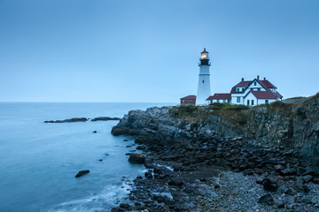 Fototapeta na wymiar Portland Head Light lighthouse, Cape Elizabeth, Maine, USA