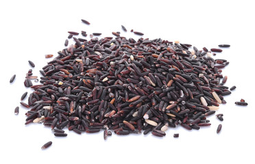 Organic rice isolated on white background