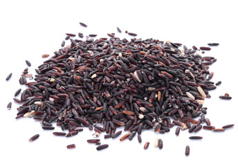 Organic rice isolated on white background