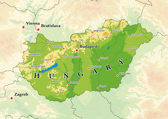 Hungary physical map