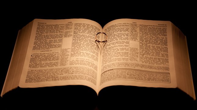 Wedding Ring in Open Bible