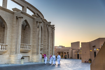 Doha, Qatar - Jan 9th 2018 - Locals and residents enjoying a open area in a late afternoon in Doha,...