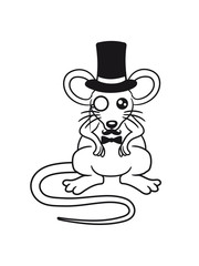 sir herr gentlemen mustache zylinder hut monokel reich maus süß niedlich klein nager hamster comic cartoon clipart