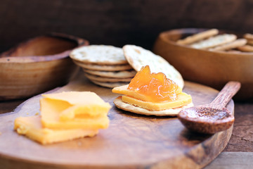 Cantaloupe Jam with Crackers and Cheese