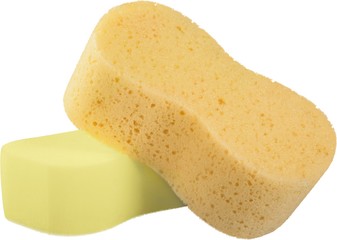 Yellow Cleaning Sponges - Isolated