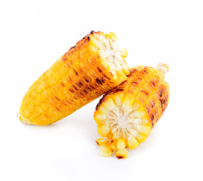 Roasted Corn Isolated On White Background