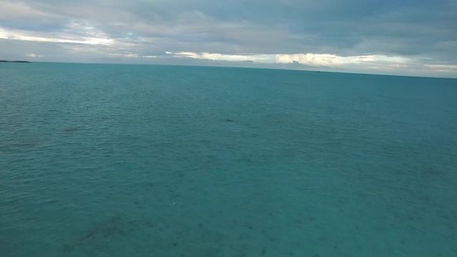 Wide aerial, tropical water of Turks and Caicos