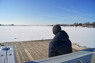 observation of the winter sea