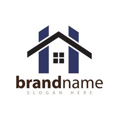 H Letter With Home Logo Vector template