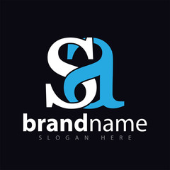 sa initial letter logo icon vector