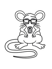 nerd geek hornbrille schlau intelligent lustig zahnspange maus süß niedlich klein nager hamster comic cartoon clipart