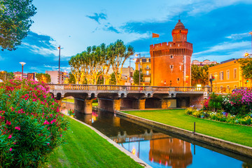 Castillet tower hosting a museum of history and culture in Perpignan, France