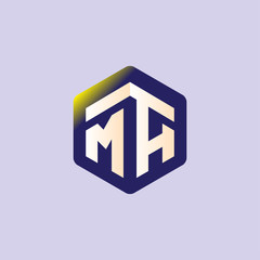 MA Initial letter hexagonal logo vector