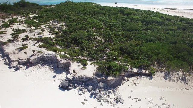 Aerial, beach in Turks and Caicos