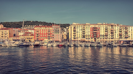 Harbor in the city of Nice, France