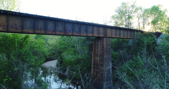 Aerial, railroad bridge in Charlotte