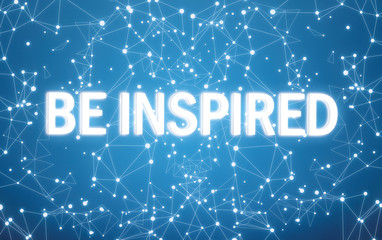 Be inspired interface on blue network background