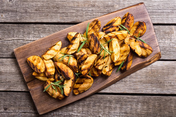 Homemade grilled potatoes with rosemary