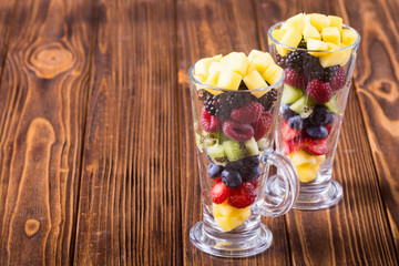Fresh fruit and berries salad