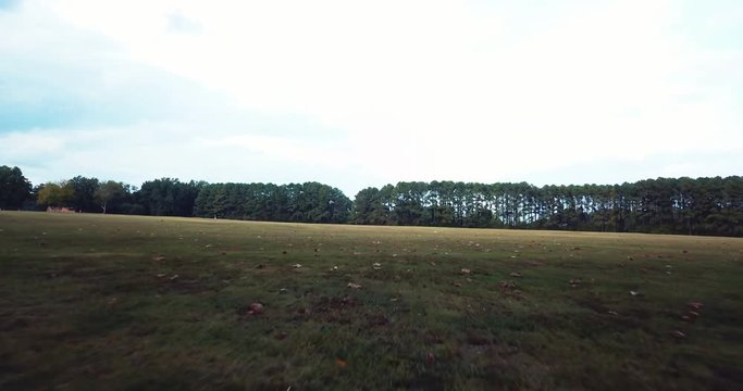 Wide aerial, open field in North Carolina